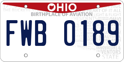 OH license plate FWB0189