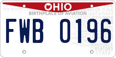 OH license plate FWB0196