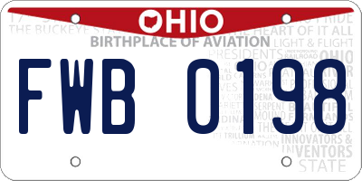 OH license plate FWB0198