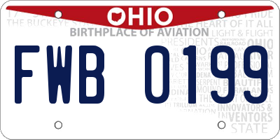 OH license plate FWB0199