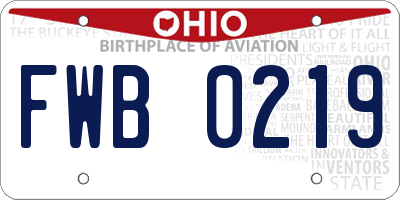 OH license plate FWB0219