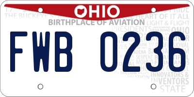 OH license plate FWB0236