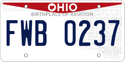 OH license plate FWB0237