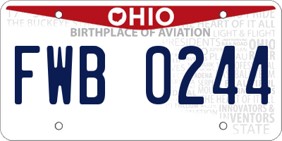 OH license plate FWB0244