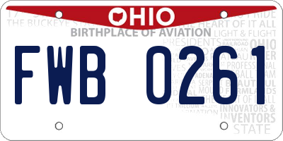 OH license plate FWB0261