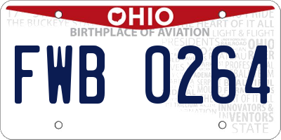 OH license plate FWB0264