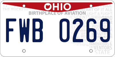 OH license plate FWB0269