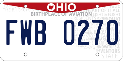 OH license plate FWB0270