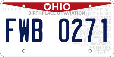 OH license plate FWB0271