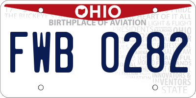 OH license plate FWB0282