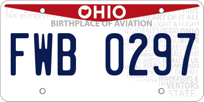 OH license plate FWB0297