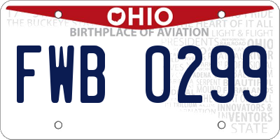 OH license plate FWB0299