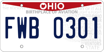 OH license plate FWB0301