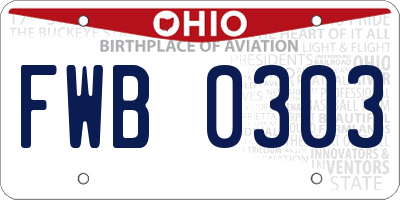 OH license plate FWB0303