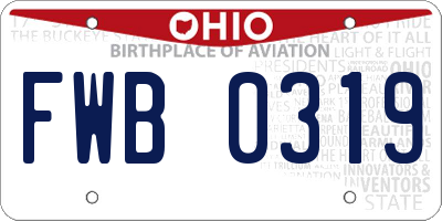 OH license plate FWB0319