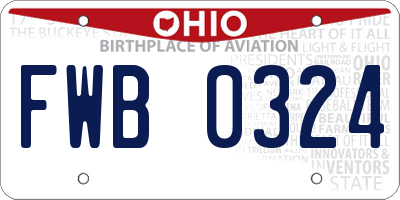 OH license plate FWB0324