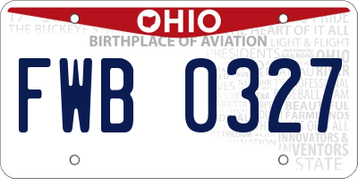 OH license plate FWB0327