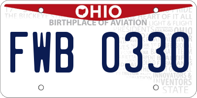 OH license plate FWB0330