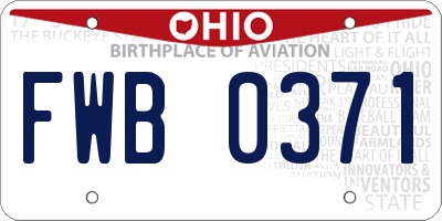 OH license plate FWB0371