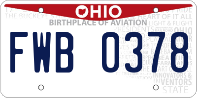 OH license plate FWB0378