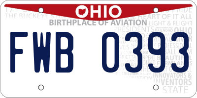 OH license plate FWB0393