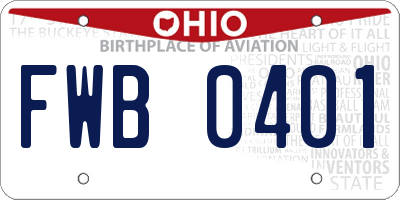 OH license plate FWB0401