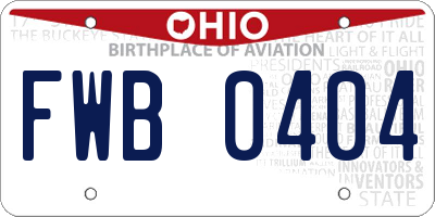 OH license plate FWB0404