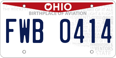 OH license plate FWB0414