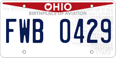 OH license plate FWB0429