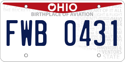 OH license plate FWB0431