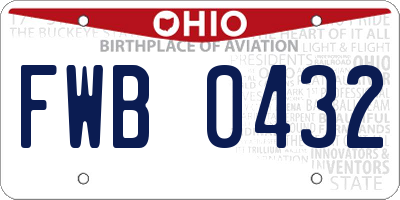 OH license plate FWB0432