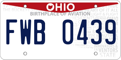 OH license plate FWB0439