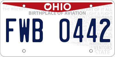 OH license plate FWB0442