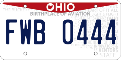 OH license plate FWB0444