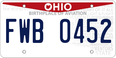 OH license plate FWB0452