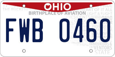 OH license plate FWB0460