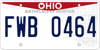 OH license plate FWB0464