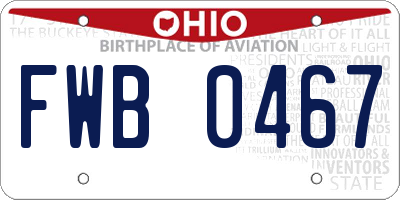 OH license plate FWB0467