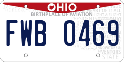 OH license plate FWB0469