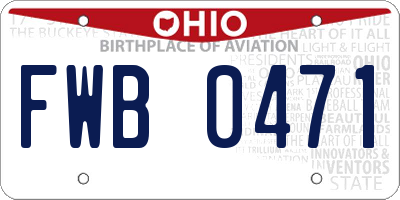 OH license plate FWB0471