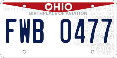 OH license plate FWB0477