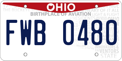 OH license plate FWB0480