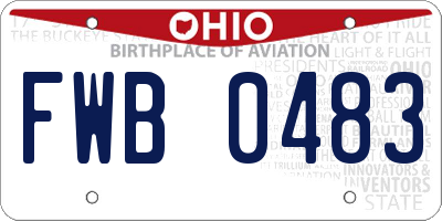 OH license plate FWB0483