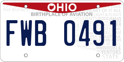 OH license plate FWB0491