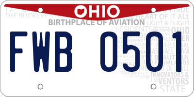 OH license plate FWB0501