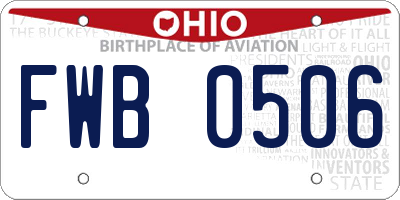 OH license plate FWB0506