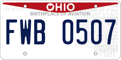 OH license plate FWB0507