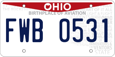 OH license plate FWB0531