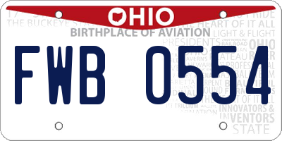 OH license plate FWB0554