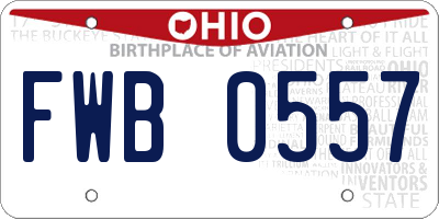 OH license plate FWB0557